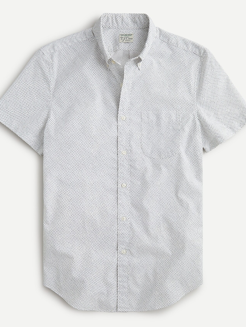J.Crew Short-sleeve stretch Secret Wash cotton poplin shirt in mini cross print